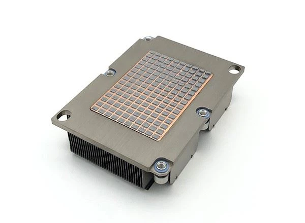 Aluminum Fin And Base Heat Pipe 1U Server CPU Heat Sink With Copper Plate For LGA3647 Narrow