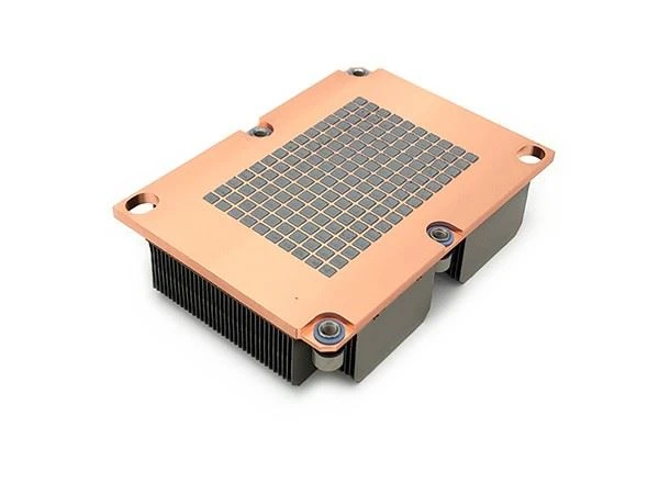 Aluminum Zipper Fin Copper Plate 1U Server CPU Heat Sink With Heat Pipes For LGA3647 Narrow