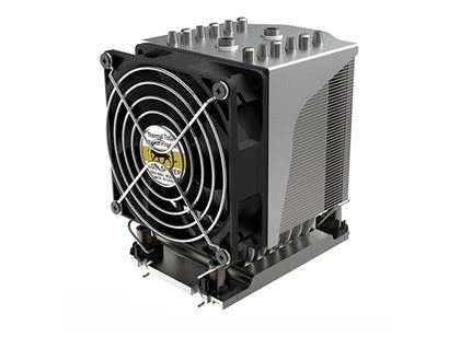 Aluminium Tower Fin Copper Plate 4U CPU Radiator Untuk LGA4189