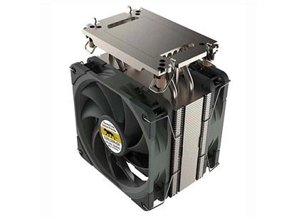 LGA4189 Aluminium Tower Fin Plat Tembaga 4u Pelayan Sinki Haba CPU Aktif Dengan Paip Haba